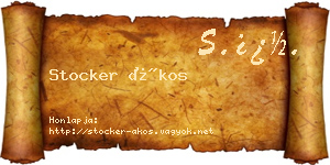 Stocker Ákos névjegykártya